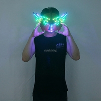 Masque LED Hibou Maléfique Lumineux RICHSHINING en Gros, Masque d'Halloween Effrayant pour Déguisement et Fête Cosplay