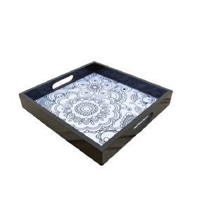 Plateau en bois personnalisable avec finition émaillée, rectangulaire, économique, pour service ou présentation alimentaire - Product Image 1