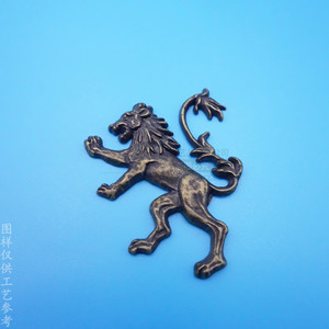Embossed Lion Zinc Alloy Metal Tag For <b>Packaging</b> Box <b>Labels</b> Gift Craft Durable Rust Free - Product Image 2