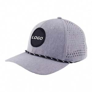 Gorra de Béisbol de 6 Paneles con Logotipo Bordado, Impermeable, Personalizada con Corte Láser Perforado, Deportiva, 100% Poliéster - Product Image 1