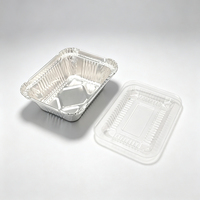 Barquette alimentaire rectangulaire jetable écologique en aluminium recyclable pour services de traiteur et plats à emporter