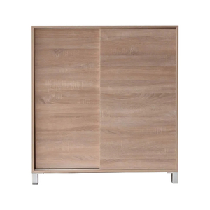 <span class=keywords><strong>Meuble</strong></span> à chaussures moderne en bois pour la maison, 8 compartiments, avec protection murale arrière fermée et portes coulissantes, gain de place pour couloir - Product Image 4