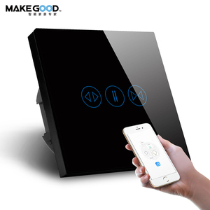 MakeGood Smart Home System Touch Wall Electric Tuya Smart Life Interruptor de cortina inteligente Wifi <span class=keywords><strong>Alexa</strong></span> y Google Home Control - Product Image 2