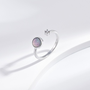custom plata 925 sterling <b>Silver</b> cheap shell cute animal <b>ring</b> fashion jewelry heart cat open <b>adjustable</b> finger <b>rings</b> for girls - Product Image 2