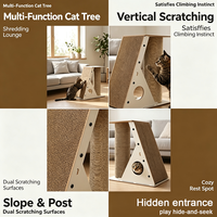 Griffoir mural moderne en carton écologique durable en forme de L à 2 niveaux pour chats