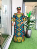 Robes de Soirée et de Mariage Africaines pour Femmes 2024 Grande Taille, Modèles Dashiki Ankara Bazin Riche en Wax, Avec Foulard