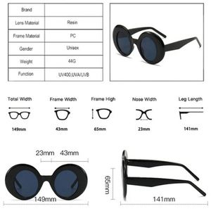 Gafas de Sol Redondas de Color Caramelo Vintage de Moda 2023, Gafas de Sol Ovaladas Extra Grandes Y2k con Protección UV400 para Mujer - Product Image 5