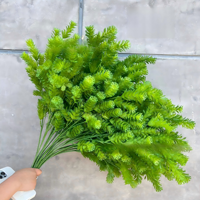 Bahan Bunga Pernikahan Gaya Baru, Dekorasi Bunga Cedar Buatan, Rangkaian Bunga Pernikahan, Rumput Reed, Bunga Plastik Hijau