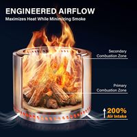 Brasero à bois sans fumée en acier inoxydable pour jardin, avec design portable pour le camping en plein air et la cuisson au barbecue