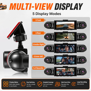 Podofo 3.16" Car <strong>Dashcam</strong> 1080P 4-Lens Camera Front and Side Car DVR Loop Recording Wide-Angle 360 Full Protection Night Version - Product Image 5