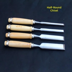 Ciseaux <span class=keywords><strong>à</strong></span> bois semi-circulaires, ensemble de 4 pièces, pointes en acier de qualité industrielle, manches en bois massif, gouges de sculpture, vente en gros - Product Image 1