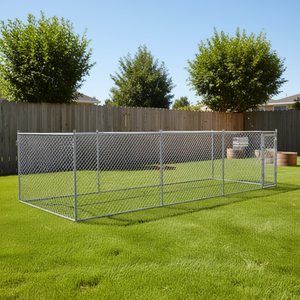 Grande cage pour chien en acier galvanisé gris, enclos pour animaux de compagnie, durable, rectangulaire, pour intérieur - Product Image 2