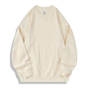 Sudadera con cuello redondo de gran tamaño para hombre y mujer, camisa Unisex 100% de algodón con hombros al descubierto, de alta calidad, 350GSM - Product Image 5