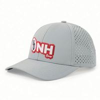Casquette de sport perforée à 5 panneaux, résistante à l'eau, découpée au laser, avec trous perforés, personnalisable OEM, broderie rapide, casquette de baseball