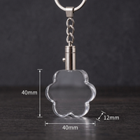 Porte-clés en cristal K9 vierge en gros, avec lumière LED, en forme d'os de chien ou de patte de chat, personnalisable par gravure laser, pour photo, souvenir ou cadeau