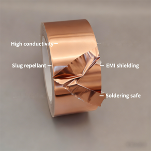 Einseitig leitfähige Klebeband-Rolle aus Kupferfolie für Elektroreparaturen, Schneckenabwehr und EMI-Abschirmung - Product Image 2
