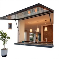 Fenêtre à double vitrage, à double charnière, avec cadre en aluminium ventilé, ouverture verticale pour bar et restaurant
