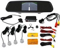 Kit de moniteur de rétroviseur de 4.3 pouces, système Radar de recul, alarme de sécurité automatique avec 4 capteurs, tonalité d'avertissement, Kit de capteur de stationnement