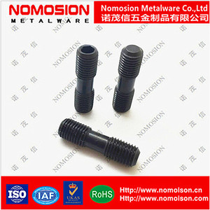 Vis à double extrémité Nomosion M6-0.75x22, filetage fin, acier revêtu noir pour pièces d'outils CNC - Product Image 1