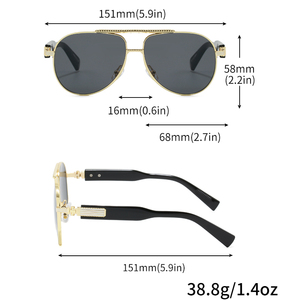 Gafas de Sol Retro de Lujo 2025 con Protección UV400, Doble Barra y Logotipo Personalizado de Marca de Diseñador 2026 - Product Image 3