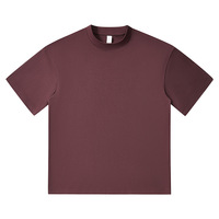 T-shirt de base à col rond de couleur unie en coton mélangé épais 240gsm | Maillot de corps vierge Streetwear essentiel