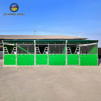 Stalls estables portátiles para caballos, personalizados, con puerta delantera, panel portátil galvanizado con techo de PVC