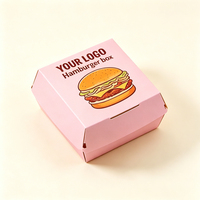 Boîtes à hamburger personnalisées en kraft avec couvercle rabattable, emballage alimentaire jetable en papier avec impression de logo, boîtes à emporter écologiques