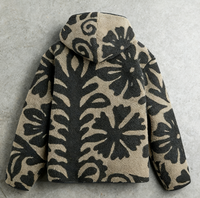Vestes d'hiver pour hommes XJYD Hip Hop imperméables, respirantes, avec motif graphique personnalisé, imprimé jacquard, en polaire sherpa moelleuse à fleurs
