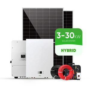 Système solaire hybride à usage commercial 10kw 15kw 20kw 30kw onduleur hybride DA/AC batterie LifePO4 ensemble complet - Product Image 1