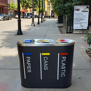 <span class=keywords><strong>Cubo</strong></span> de <span class=keywords><strong>Basura</strong></span> de Acero Inoxidable con <span class=keywords><strong>Tres</strong></span> <span class=keywords><strong>Compartimentos</strong></span> - Product Image 2