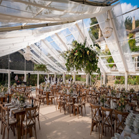 Tente Chapiteau Transparente (6x21m) pour 1000 Personnes, Chapiteau de Toit Transparent d'Extérieur pour Événements et Mariages de Luxe