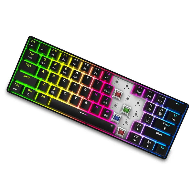 Hot Sale Mini Wired Mechanical Keyboard 61 Keys Led Backlit Ergonomic Computer Gaming Keyboard For Gamer