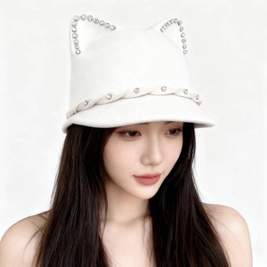 <span class=keywords><strong>Gorro</strong></span> <span class=keywords><strong>de</strong></span> Fieltro <span class=keywords><strong>de</strong></span> <span class=keywords><strong>Lana</strong></span> con <span class=keywords><strong>Orejas</strong></span> <span class=keywords><strong>de</strong></span> <span class=keywords><strong>Gato</strong></span> para Mujer, Estilo Moderno 2026, Gorra <span class=keywords><strong>de</strong></span> Béisbol con <span class=keywords><strong>Orejas</strong></span> <span class=keywords><strong>de</strong></span> Animal y Pedrería - Product Image 2