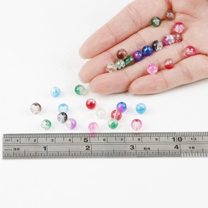 Últimas cuentas de vidrio agrietadas de dos colores 6 8mm Kit de cuentas de vidrio de Flores rotas al por mayor - Product Image 2