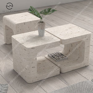 โต๊ะปลายโอนิกซ์ Travertine รูปตัว C หรูหราทันสมัยออกแบบได้เองสำหรับอุตสาหกรรมในร่มและกลางแจ้งการออกแบบอุตสาหกรรม - Product Image 4