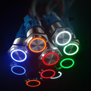 16mm wasserdichter LED-Metallsc halter Flach kopf fester Momentan-Druckknopf IP65 Elektronische Struktur - Product Image 5