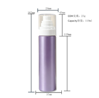Botol Semprot Kosmetik Plastik PET Silinder 100ml untuk Toner, Pembersih Wajah & Penghapus Makeup Model 29 Buatan Cina