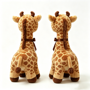 Girafe en peluche souriante, décoration classique, girafe en peluche marron à motifs, cadeau - Product Image 3