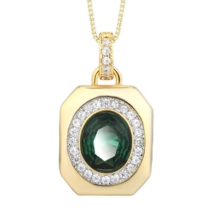 Fashion 10*12mm Imitation Jade Eco-friendly Copper Gold Plated Anti-tarnish Jewelry Geometric Square <b>Choker</b> Necklace for Women - Product Image 1