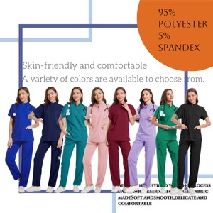 Women's Stretchy Quick Drying <b>Scrub</b> Suit Split Set Moisture Wicking Hospital Uniforms For Surgical Dental Oral Care - Product Image 5