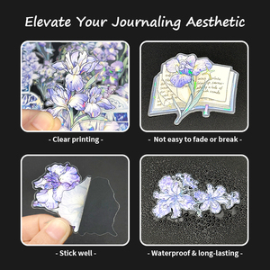 Autocollants transparents personnalisés en PET holographique, autocollants en PET pour <span class=keywords><strong>scrapbooking</strong></span> et junk journal - Product Image 4