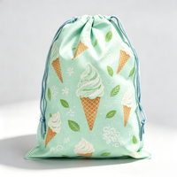 Sac à cordon personnalisé en toile à imprimé floral cerise, écologique, anti-poussière, pour emballage cadeau et activités scolaires