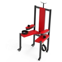 Chaise de bondage ergonomique en cuir avec repose-pieds détachable et dispositifs de retenue pour espace intime – Vente en gros