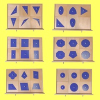 Armoire géométrique Montessori avec tiroirs pour formes planes, jouet d'apprentissage des mathématiques en bois, kit éducatif préscolaire pour la discrimination visuelle