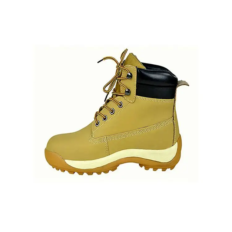 Wholesale oil water resistant steel toe safety shoes hi cut cow safety boots men work boots leather brown