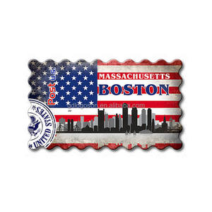 Custom Boston Mass Koelkast Magneet Usa Vlag Souvenir Massagetts Stempel Epoxy Magnetische Sticker Productie Boston Massas - Product Image 1