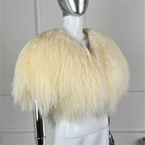 Sciarpa/Stola Invernale da Donna in Vera <span class=keywords><strong>Pelliccia</strong></span> Mongola, Modello Cape Pullover, Elegante e alla Moda - Product Image 3