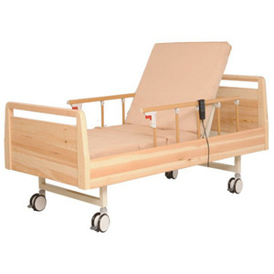 Cama de Hospital Manual de Madera Lechi con Manivela Individual para Uso en Dormitorios de Ancianos - Product Image 4