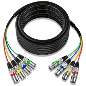 Cables <span class=keywords><strong>XLR</strong></span> tipo serpiente de <span class=keywords><strong>1M</strong></span>, 2M, 3M, 4 colores, cable de conexión de micrófono de 4 canales, cable <span class=keywords><strong>XLR</strong></span> macho a hembra tipo serpiente para estudios de grabación en vivo - Product Image 1