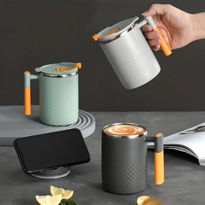 Mug à café en acier inoxydable de 15 oz à double paroi isolé sous vide avec couvercle pour café, thé, bureau, voyage - Product Image 1